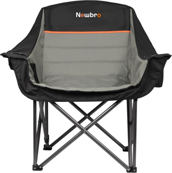2 Pack Big Heavy Duty Camping Chairs with Cooler Bags, XL Fully Padded Folding Portable Camping Chairs for Adults, Oversized Outdoor Patio Lawn Chair with Arm Cup Holder Supports 450lbs - Image 7
