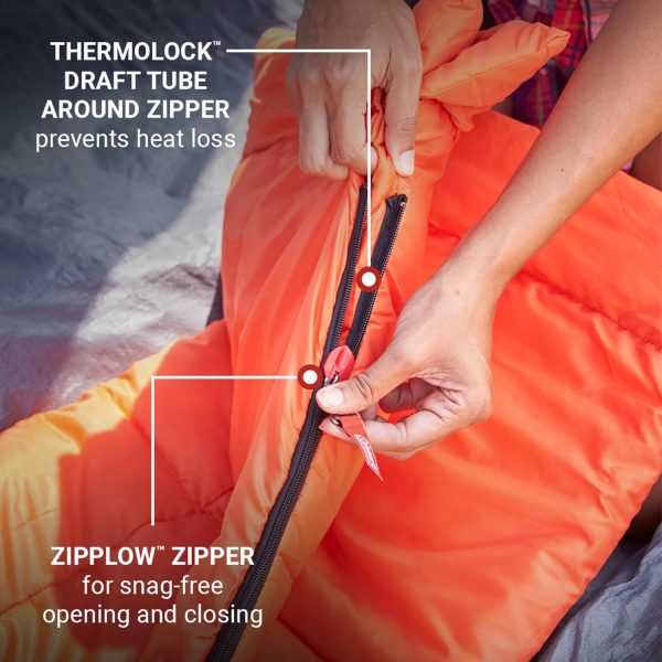 Coleman Kompact 20°F/30°F/40°F Sleeping Bag, Cool-Weather Adult Sleeping Bag with Heat Retention, Stuff Sack, & Snag-Free Zipper, Great for Camping, Sleepovers, Guests & More - Image 2