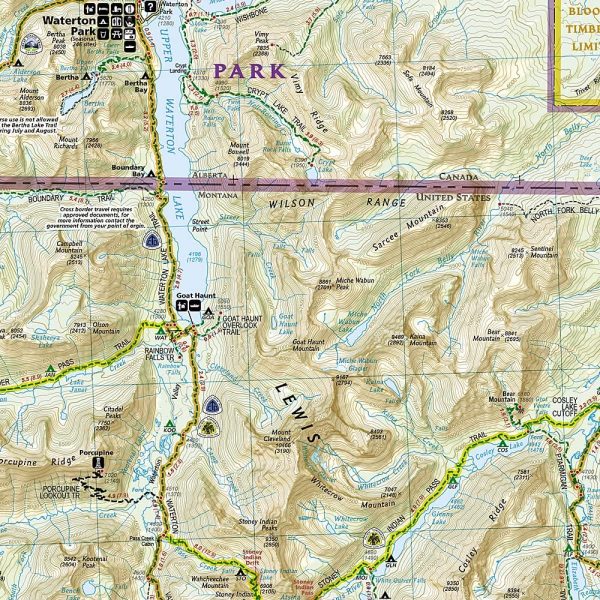 Glacier and Waterton Lakes National Parks Map (National Geographic Trails Illustrated Map, 215) - Image 3